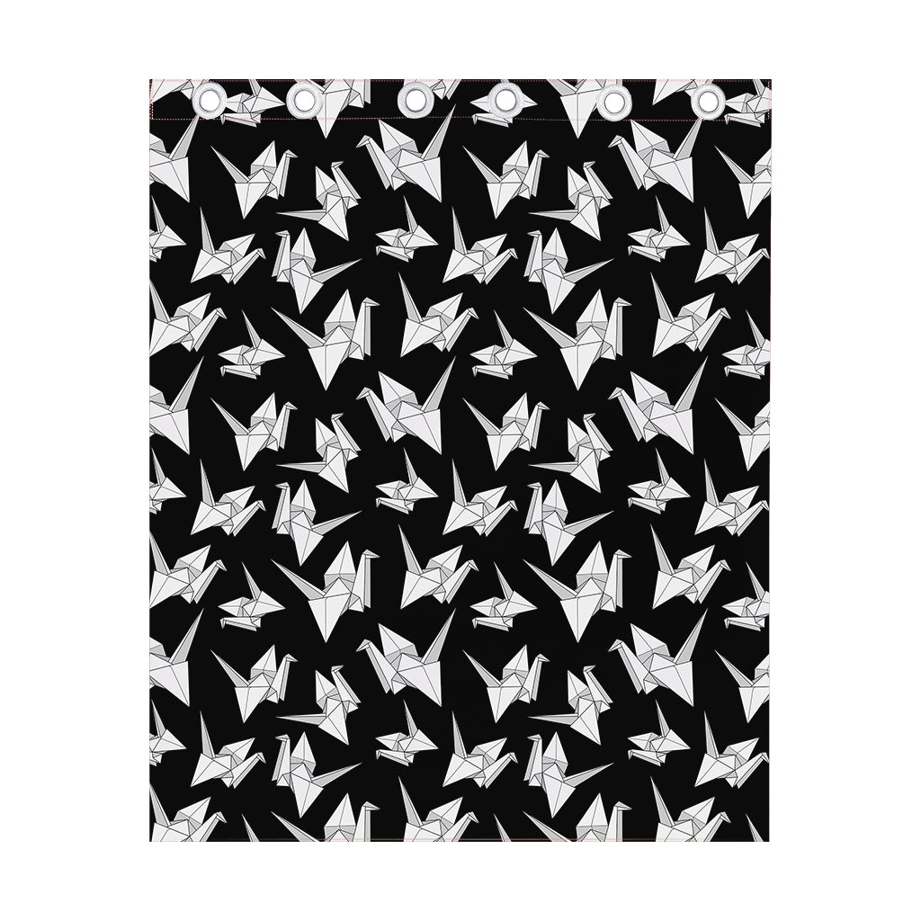 Black And White Origami Pattern Print Curtain