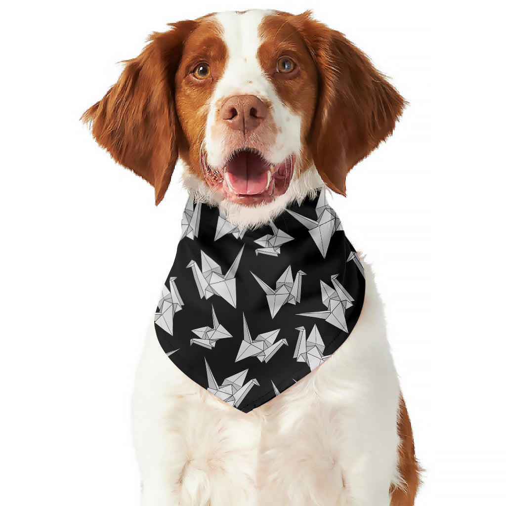 Black And White Origami Pattern Print Dog Bandana