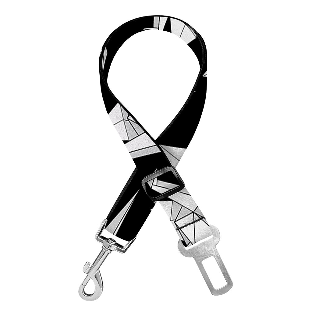 Black And White Origami Pattern Print Dog Seat Belt