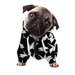 Black And White Origami Pattern Print Dog Zip Up Hoodie