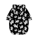 Black And White Origami Pattern Print Dog Zip Up Hoodie
