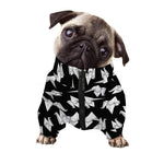 Black And White Origami Pattern Print Dog Zip Up Jacket