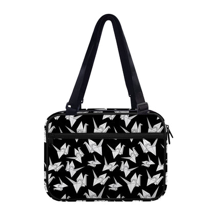 Black And White Origami Pattern Print Double Strap Bible Bag