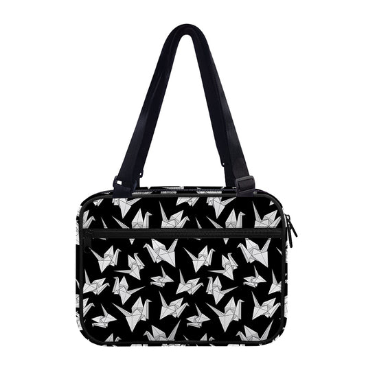 Black And White Origami Pattern Print Double Strap Bible Bag