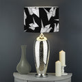Black And White Origami Pattern Print Drum Lamp Shade