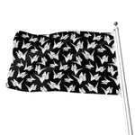 Black And White Origami Pattern Print Flag