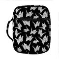 Black And White Origami Pattern Print Front Pocket Bible Bag