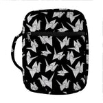 Black And White Origami Pattern Print Front Pocket Bible Bag