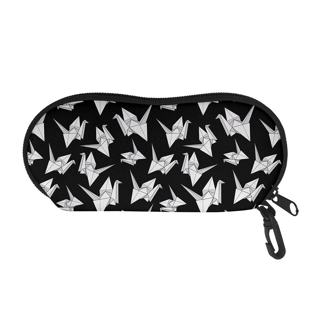Black And White Origami Pattern Print Glasses Case