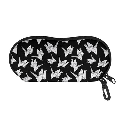 Black And White Origami Pattern Print Glasses Case