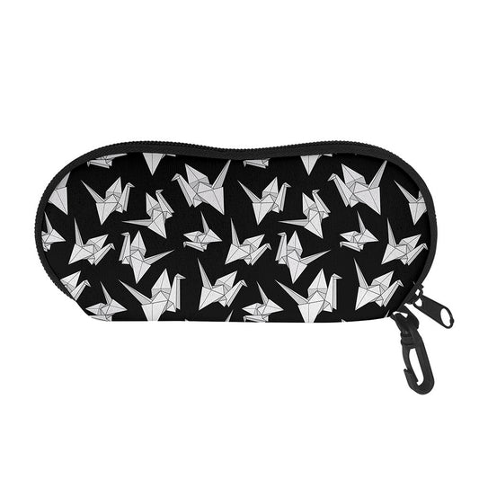 Black And White Origami Pattern Print Glasses Case