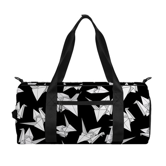 Black And White Origami Pattern Print Gym Bag