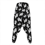 Black And White Origami Pattern Print Hammer Pants