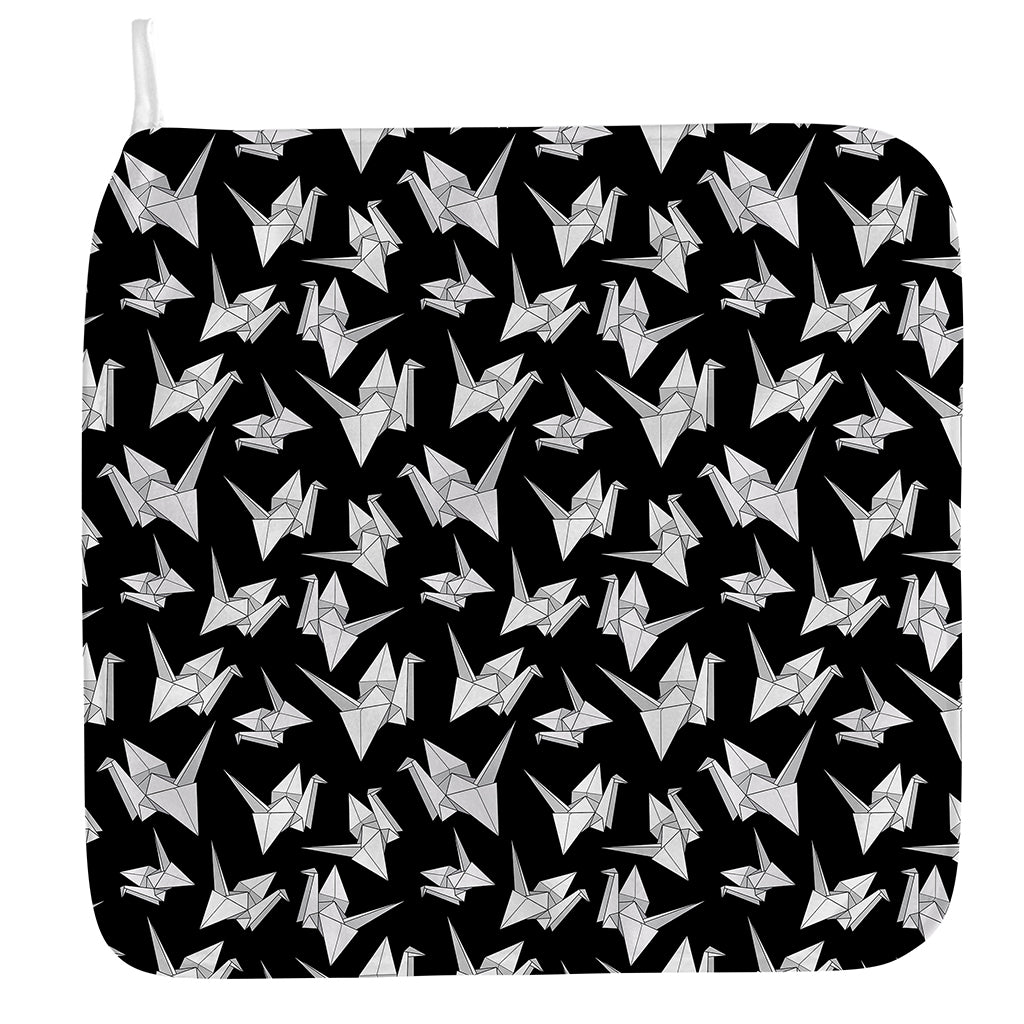 Black And White Origami Pattern Print Hand Towel