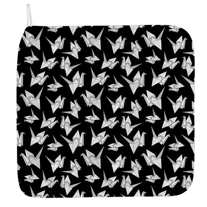 Black And White Origami Pattern Print Hand Towel