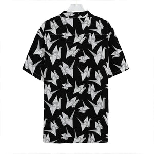 Black And White Origami Pattern Print Hawaiian Shirt