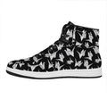 Black And White Origami Pattern Print High Top Leather Sneakers