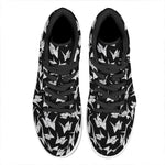 Black And White Origami Pattern Print High Top Leather Sneakers