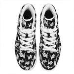 Black And White Origami Pattern Print High Top Leather Sneakers