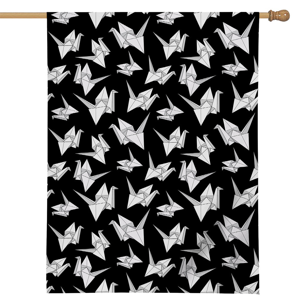 Black And White Origami Pattern Print House Flag