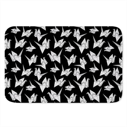 Black And White Origami Pattern Print Indoor Door Mat