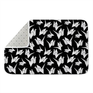 Black And White Origami Pattern Print Indoor Door Mat