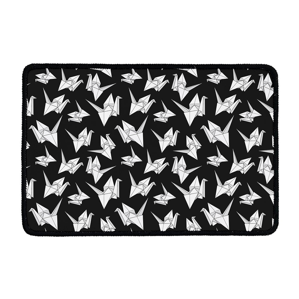 Black And White Origami Pattern Print Kitchen Mat