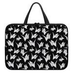 Black And White Origami Pattern Print Laptop Sleeve With Handle