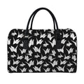 Black And White Origami Pattern Print Leather Duffel Bag