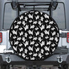 Black And White Origami Pattern Print Leather Spare Tire Cover