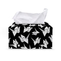 Black And White Origami Pattern Print Leather Tissue Box Cover