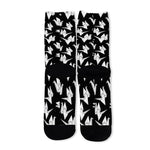 Black And White Origami Pattern Print Long Socks