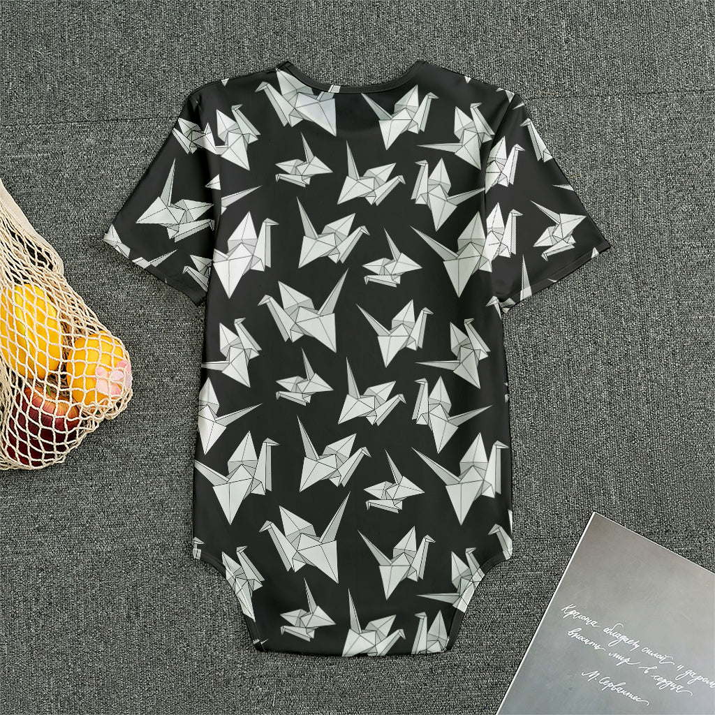 Black And White Origami Pattern Print Men's Bodysuit