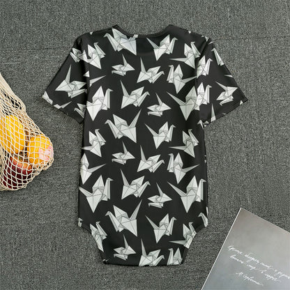 Black And White Origami Pattern Print Men's Bodysuit