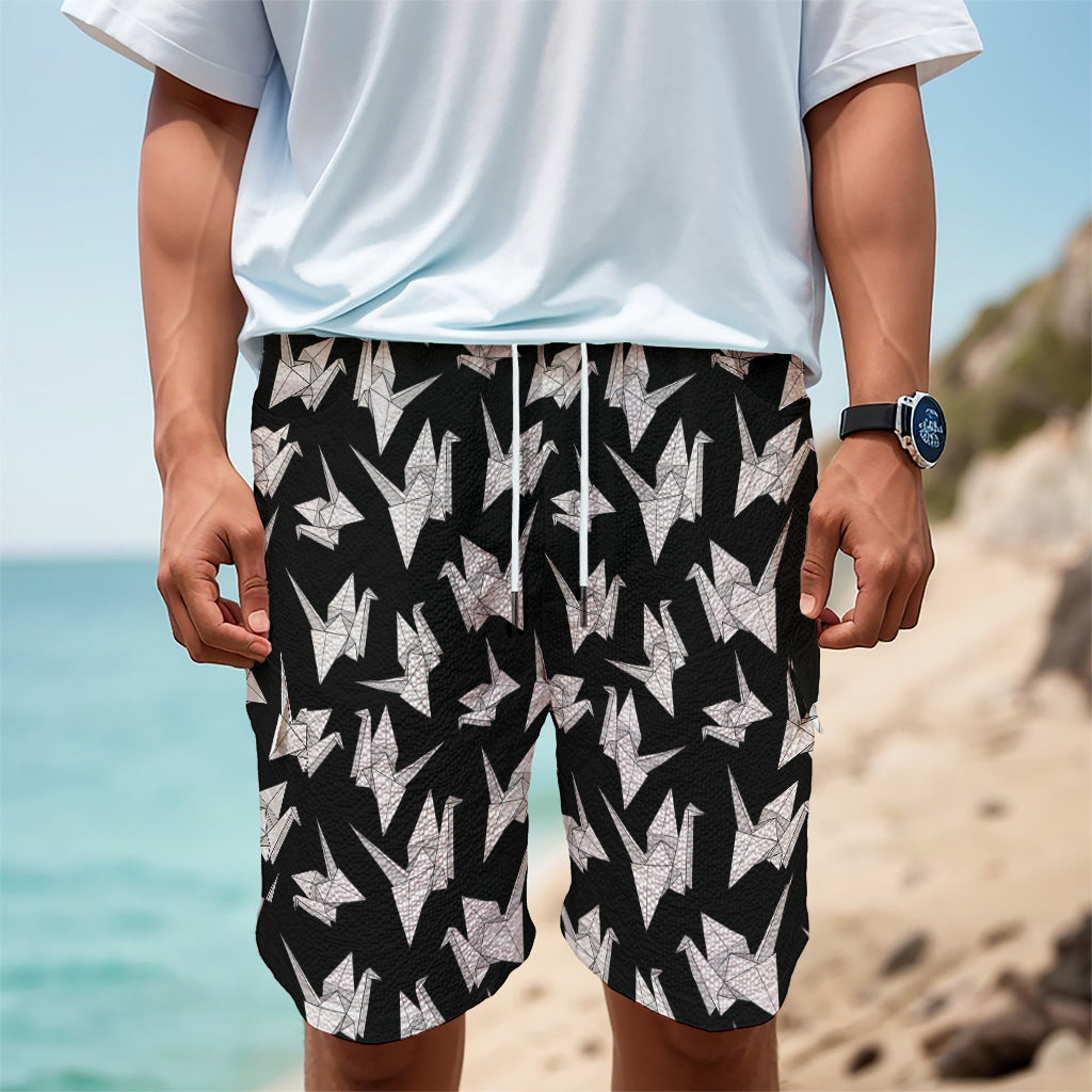 Black And White Origami Pattern Print Men's Cargo Shorts