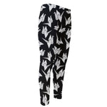 Black And White Origami Pattern Print Men's Compression Pants