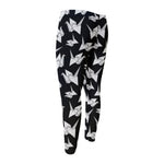 Black And White Origami Pattern Print Men's Compression Pants