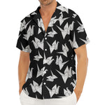 Black And White Origami Pattern Print Men's Deep V-Neck Shirt