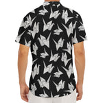 Black And White Origami Pattern Print Men's Deep V-Neck Shirt