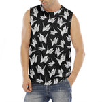 Black And White Origami Pattern Print Men's Fitness Tank Top