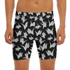 Black And White Origami Pattern Print Men's Long Boxer Briefs