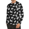 Black And White Origami Pattern Print Men's Long Sleeve Rash Guard