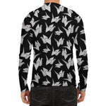 Black And White Origami Pattern Print Men's Long Sleeve Rash Guard