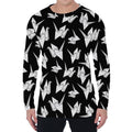 Black And White Origami Pattern Print Men's Long Sleeve T-Shirt