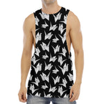 Black And White Origami Pattern Print Men's Muscle Tank Top