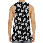 Black And White Origami Pattern Print Men's Muscle Tank Top