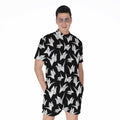 Black And White Origami Pattern Print Men's Romper