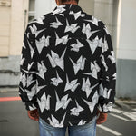 Black And White Origami Pattern Print Men's Shirt Jacket
