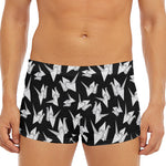 Black And White Origami Pattern Print Men's Short Boxer Briefs