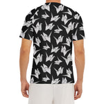 Black And White Origami Pattern Print Men's Short Sleeve Rash Guard